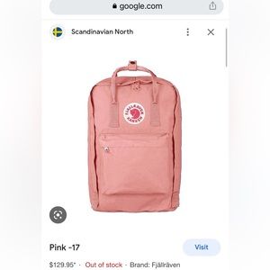 Fjallraven Pink Kanken Backpack with Computer Sleeve